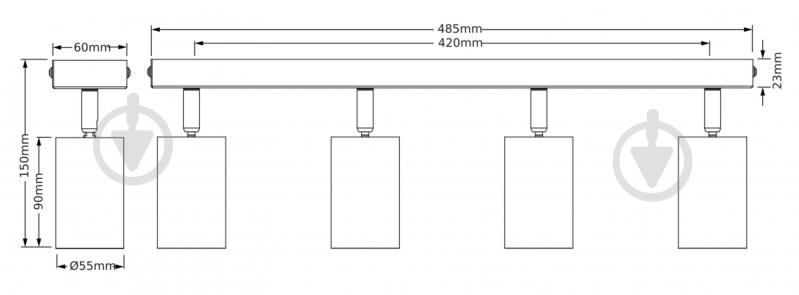 Спот Osram Eternal 4xGU10 черный с золотым - фото 3