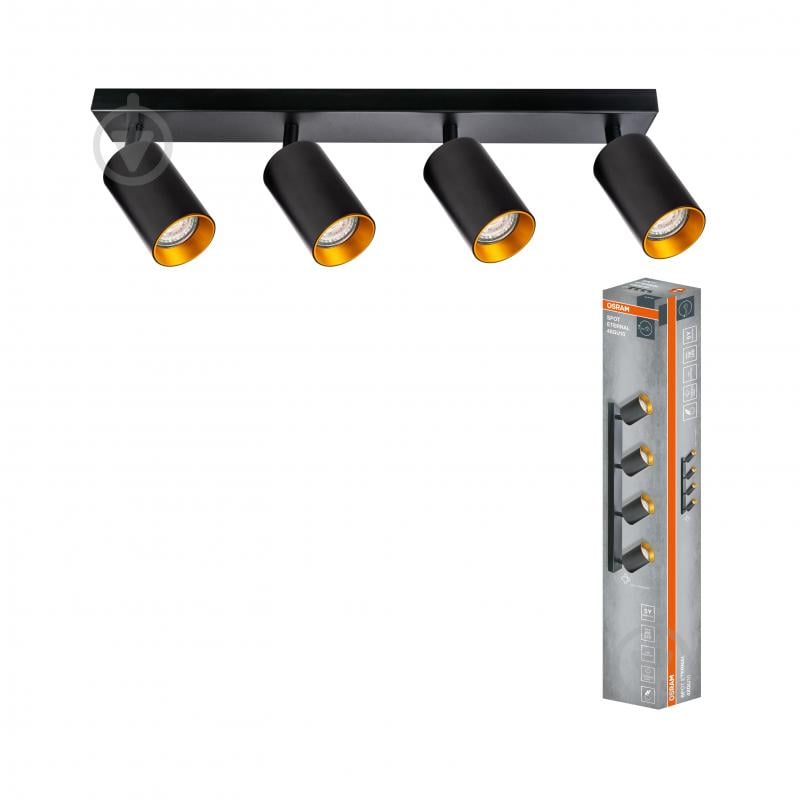 Спот Osram Eternal 4xGU10 черный с золотым - фото 1