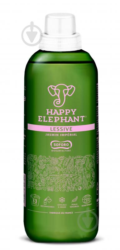 Гель для машинного та ручного прання Happy Elephant з ароматом жасміну 1,5 л - фото 1