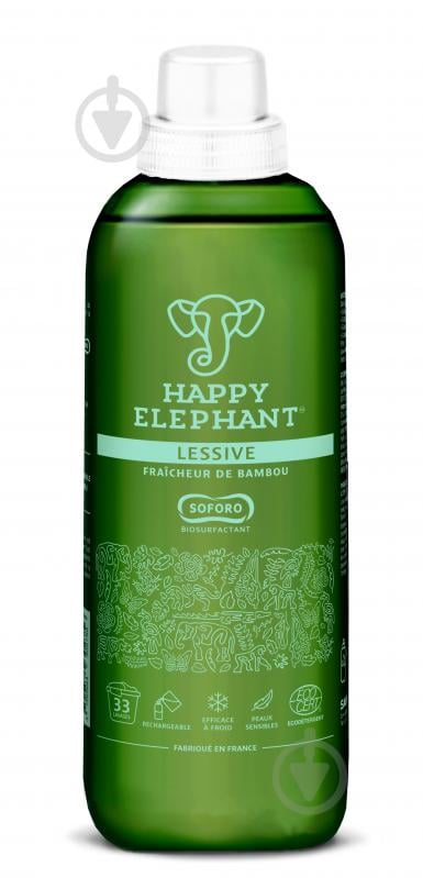 Гель для машинного та ручного прання Happy Elephant з ароматом бамбука 1,5 л - фото 1