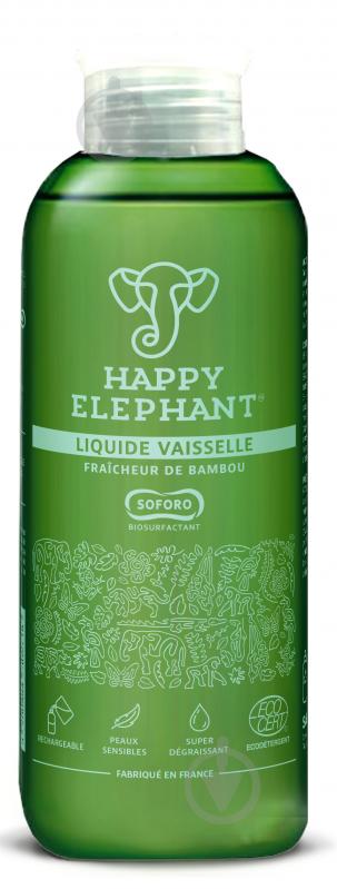 Гель для ручного мытья посуды Happy Elephant с ароматом бамбука 0,45 л - фото 1