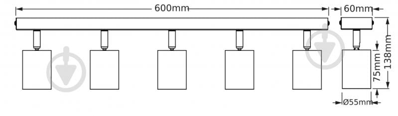 Спот Osram Elemental 5xGU10 белый - фото 4