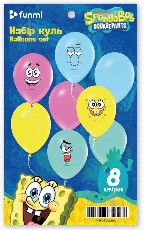 Набір повітряних кульок "Sponge Bob" 8 шт. - фото 1