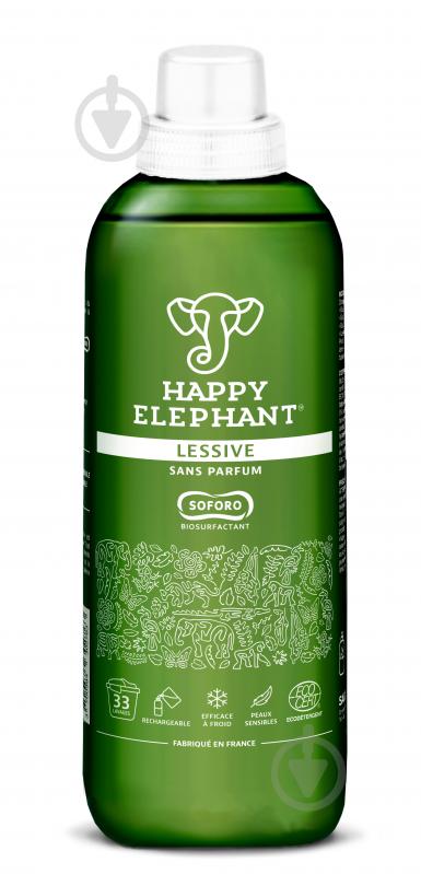 Гель для машинной и ручной стирки Happy Elephant без аромата 1,5 л - фото 1