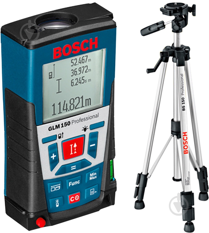 Далекомір лазерний Bosch Professional GLM 150 + BS 150 061599402H - фото 1