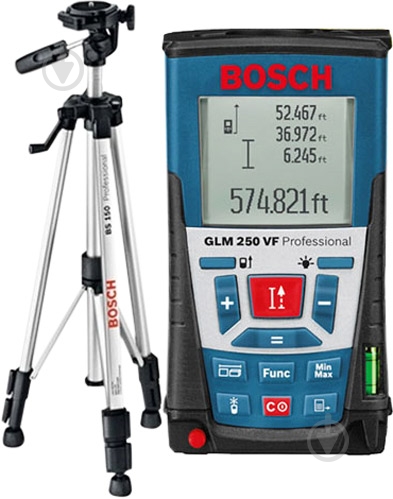 Далекомір лазерний Bosch Professional GLM 250FV + штатив BS 150 061599402J - фото 1