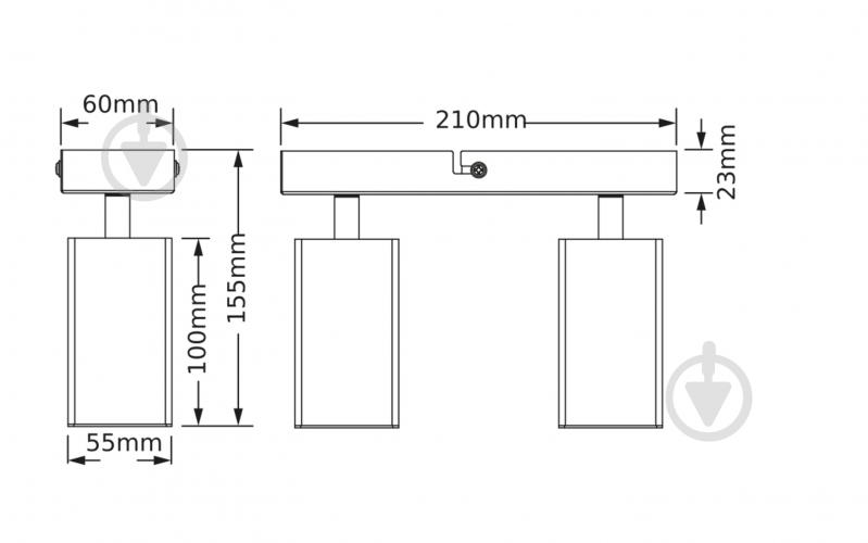 Спот Osram Angular 2xGU10 черный - фото 3