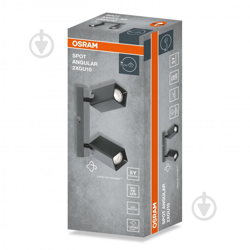 Спот Osram Angular 2xGU10 черный - фото 2