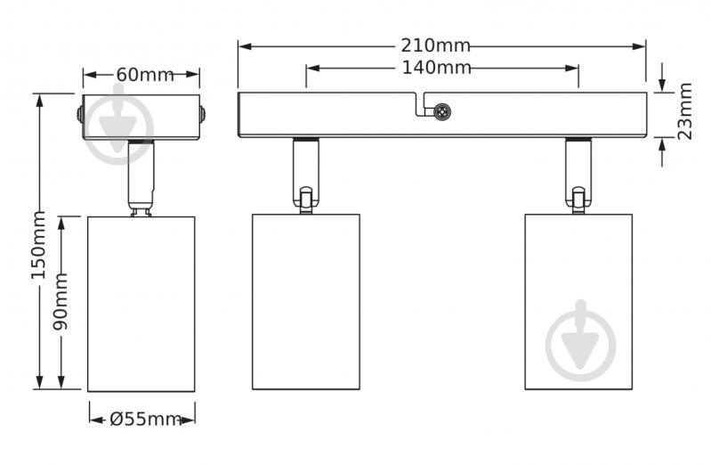 Спот Osram Eternal 2xGU10 черный с золотым - фото 3