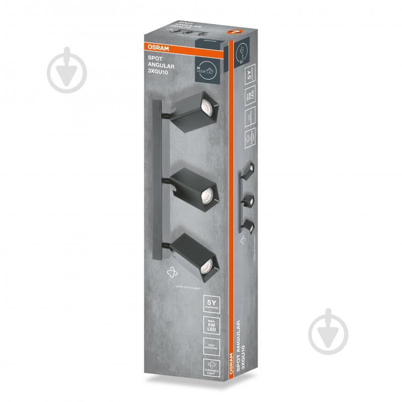Спот Osram Angular 3xGU10 черный - фото 2