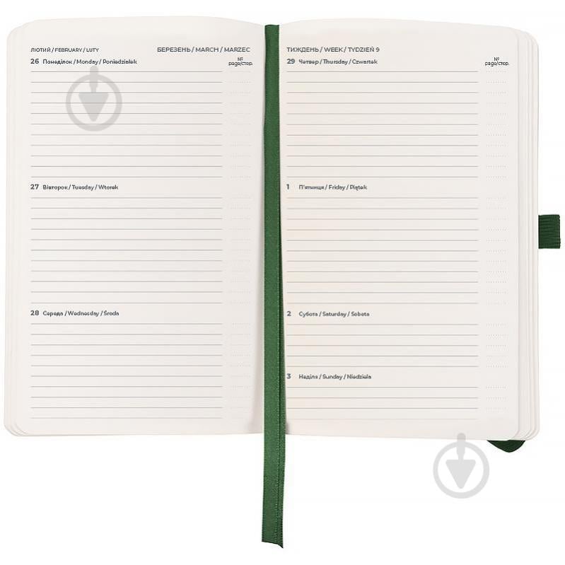 Щотижневик датований Partner Soft Skin Axent A5 2026 8509-26-23-A темно-зелений - фото 3