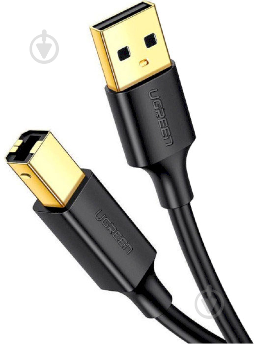 Кабель UGREEN US135 USB 2.0 AM to BM Print Cable 3 м чорний (10351) - фото 1