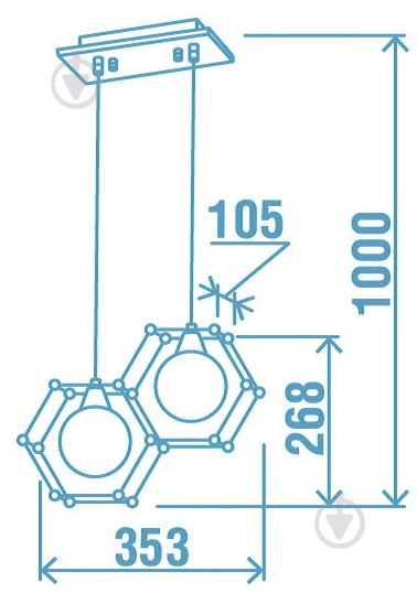 Подвес Victoria Lighting 2x40 Вт G9 белый Honeycomb/SP2 - фото 4