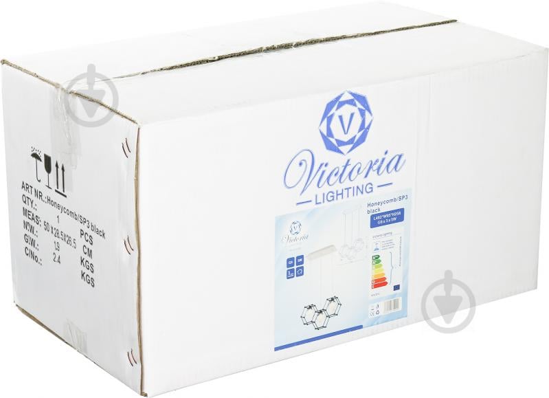 Підвіс Victoria Lighting 3x40 Вт G9 чорний Honeycomb/SP3 - фото 4