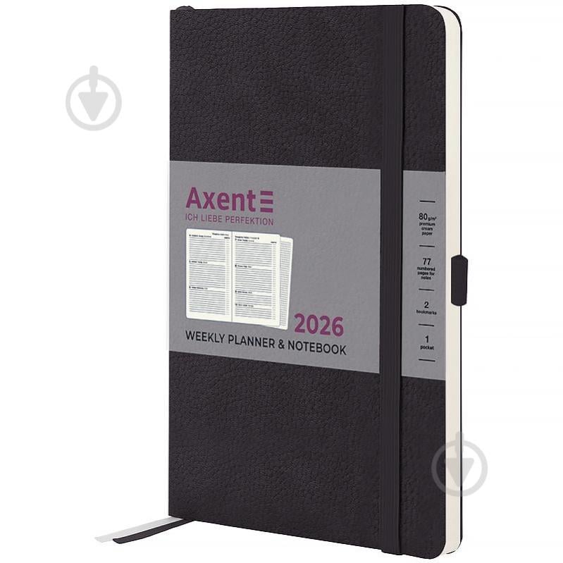 Щотижневик датований Partner Soft Skin Axent A5 2026 8509-26-01-A чорний - фото 1 Щотижневик датований Partner Soft Skin Axent A5 2026 8509-26-01-A чорний - фото 1