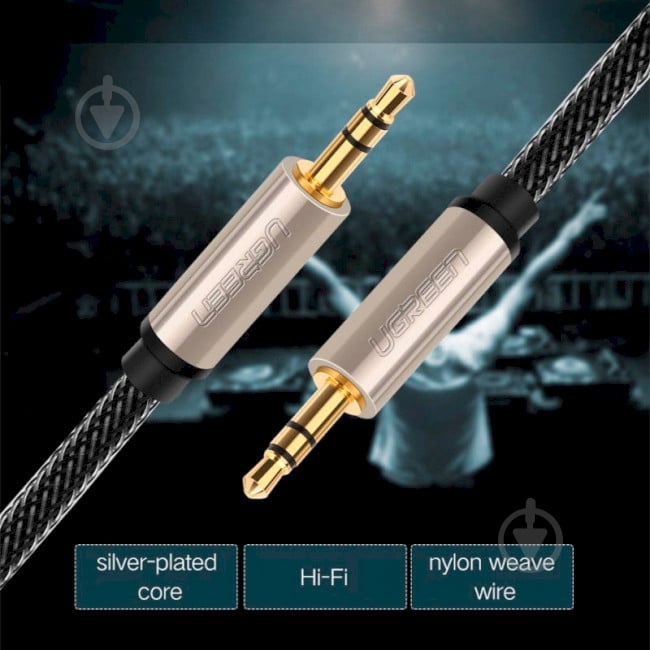 Кабель UGREEN AV125 3.5mm Male to 3.5mm Male Audio Cable Braided 0,5 м серый (10601) - фото 11