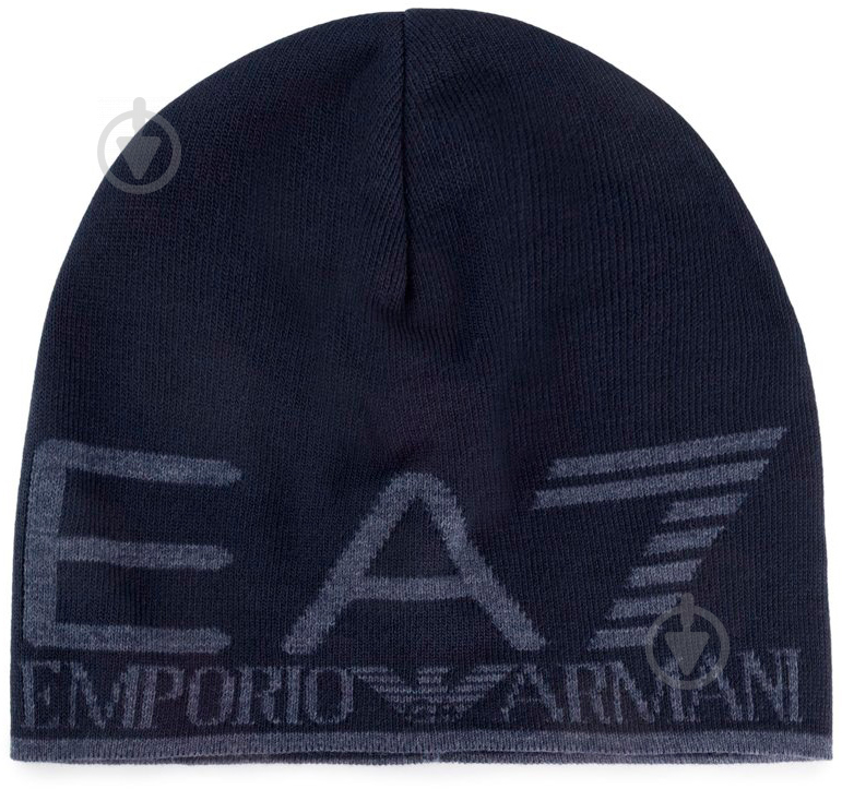 Шапка EA7 Knitted_Beanie_Hat 275893-9A301-02836 р.L темно-синий - фото 1