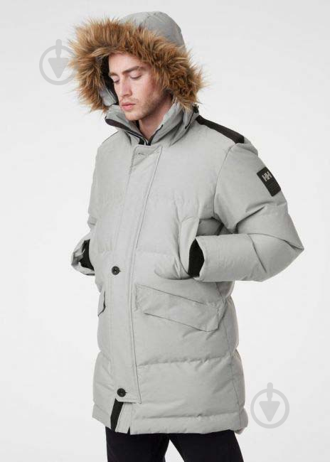 Куртка-парка мужская зимняя Helly Hansen BARENTS PARKA 53167_949 р.S серая - фото 1