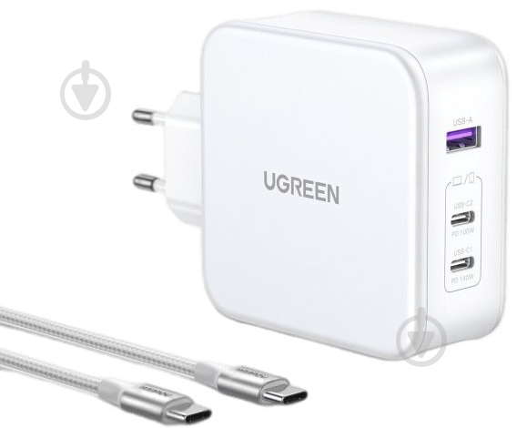 Зарядное устройство UGREEN CD289 GaN Fast Charger 140W with Cable (15339) - фото 3