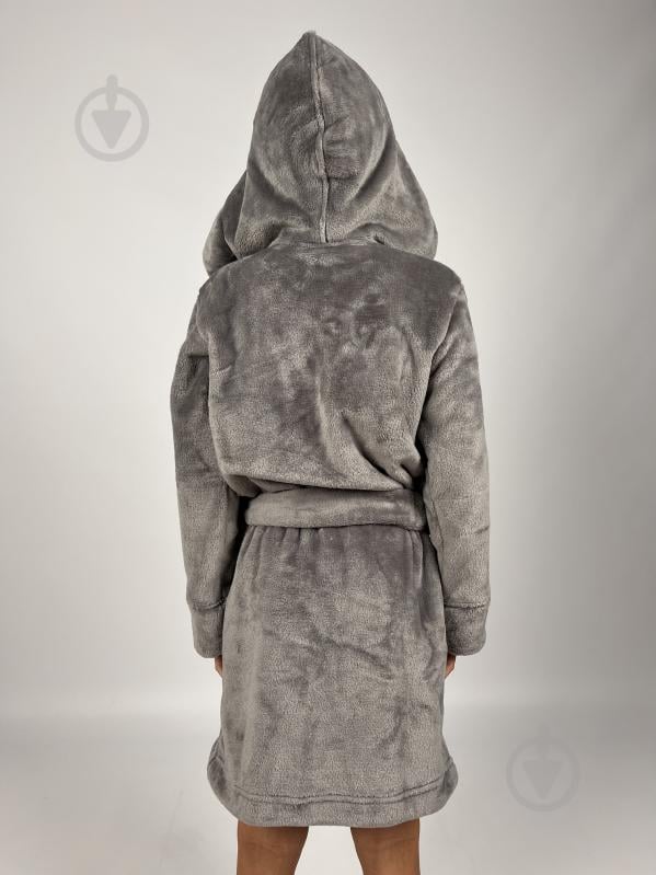 Халат для мальчиков Bibo с капюшоном р.104 серый - фото 3