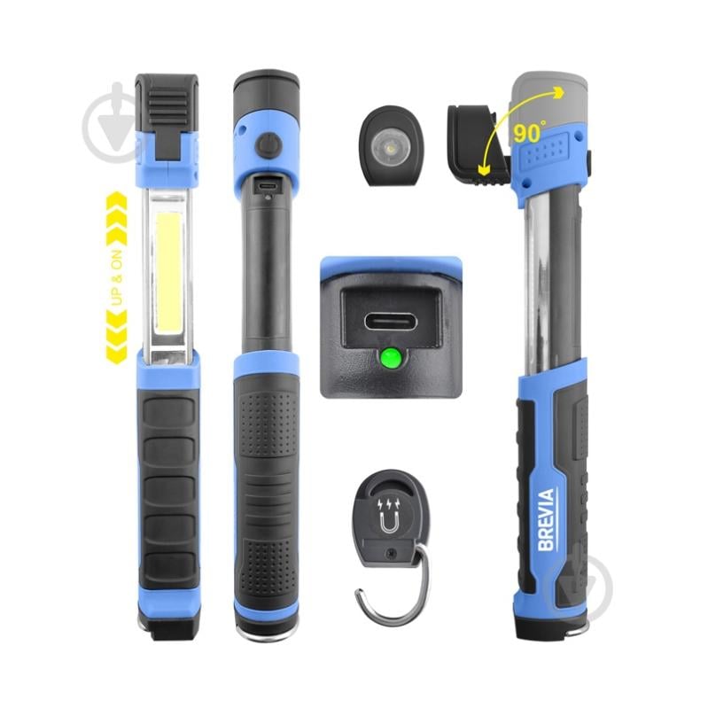 Фонарик Brevia 11350 Telescopic inspection LED синий - фото 2