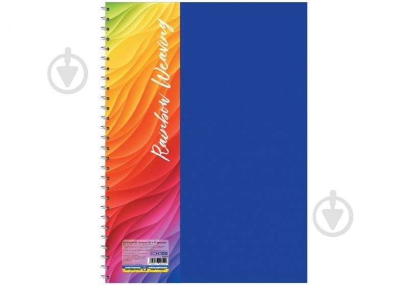 Блокнот Economix В5, пластикова обкладинка (фактура тканина), бічна спіраль, 60 арк., клітинка, асорті E20312 - фото 3