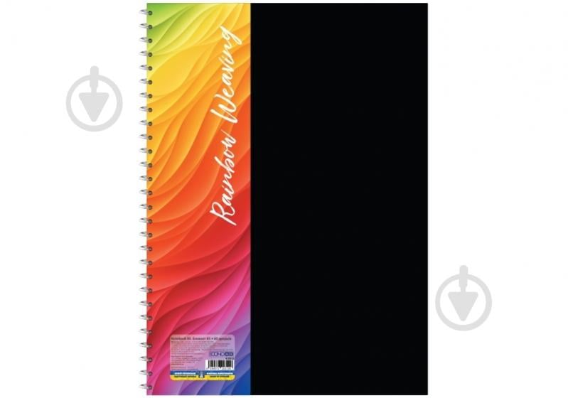 Блокнот Economix В5, пластикова обкладинка (фактура тканина), бічна спіраль, 60 арк., клітинка, асорті E20312 - фото 2