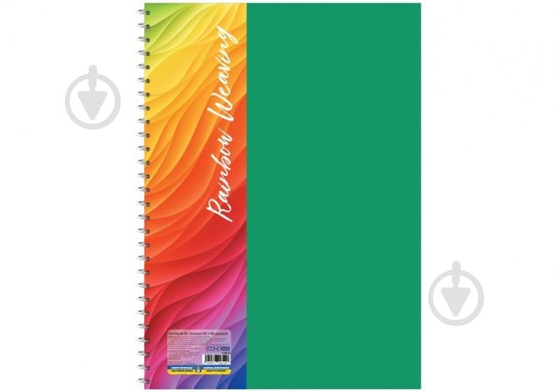 Блокнот Economix В5, пластикова обкладинка (фактура тканина), бічна спіраль, 60 арк., клітинка, асорті E20312 - фото 5