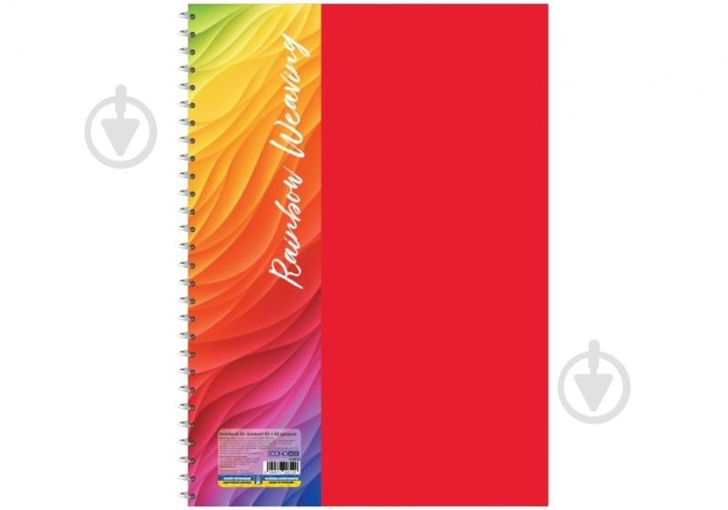 Блокнот Economix В5, пластикова обкладинка (фактура тканина), бічна спіраль, 60 арк., клітинка, асорті E20312 - фото 4