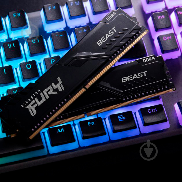 Оперативная память Kingston DDR4 SDRAM 32 GB (2x16GB) 3733 MHz (KF437C19BB1K2/32) Fury Beast Black - фото 6