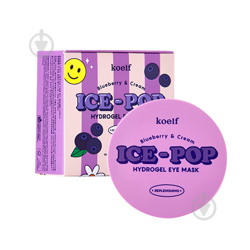 Патчи под глаза Koelf с голубикой и сливками Blueberry & Cream Ice-Pop Hydrogel Eye Mask 60 шт. - фото 1