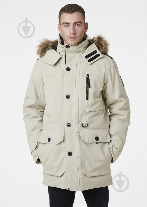 Куртка-парка мужская зимняя Helly Hansen LONGYEAR II PARKA 53322_857 р.S бежевая - фото 1