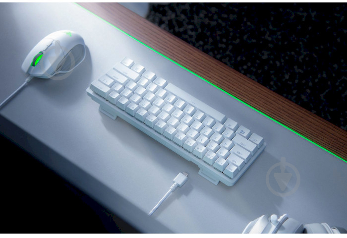 Клавіатура Razer (RZ03-03392200-R3R1) Huntsman mini Mercury Red Switch RU white - фото 6