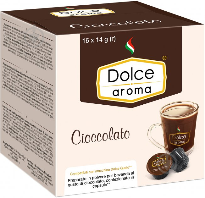 Кава в капсулах Dolce Aroma Cioccolato для системи Dolce Gusto 14 г х 16 шт - фото 1