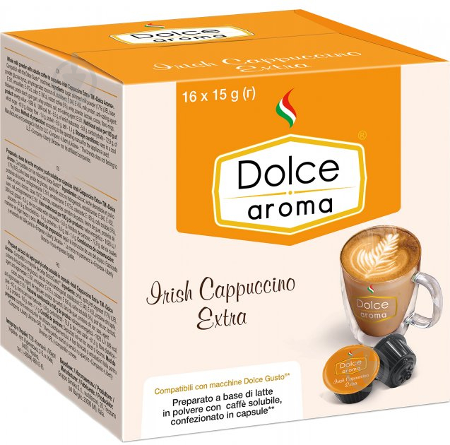 Кава в капсулах Dolce Aroma Irish Cappuccino для системи Dolce Gusto 14 г х 16 шт - фото 1