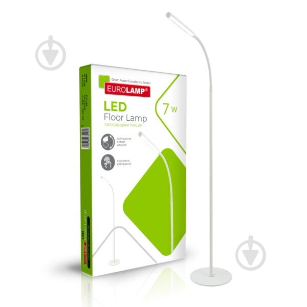 Торшер Eurolamp 7 Вт без цоколя білий LED-FLD1-7W(white) - фото 1