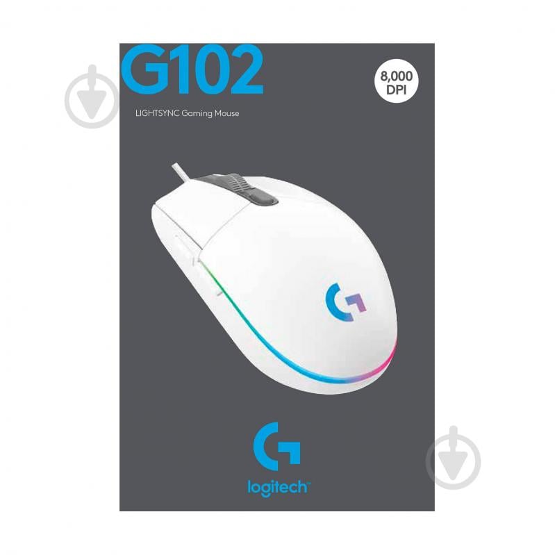 Мышь Logitech Gaming Mouse G102 Lightsync white (910-005824) - фото 10