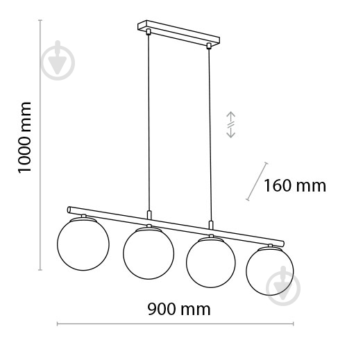 Подвес TK Lighting Maxi 4x60 Вт E27 белый 3480 - фото 2