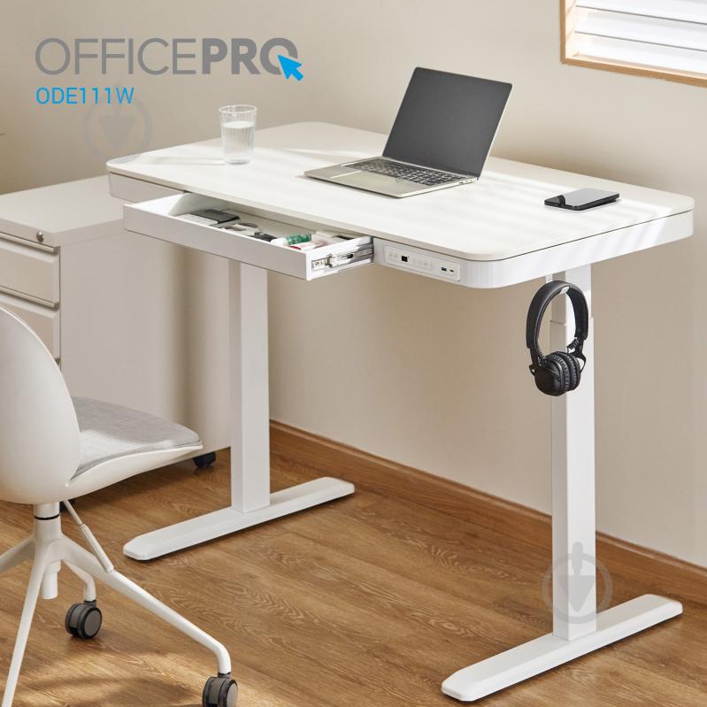 Стол компьютерный OfficePro ODE111W белый - фото 16