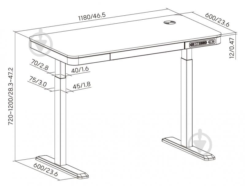 Стол компьютерный OfficePro ODE111W белый - фото 20