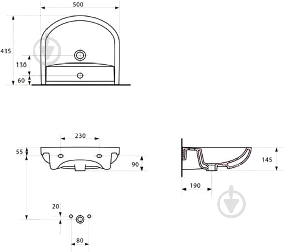 Умывальник Cersanit MITO Arteco 50 - фото 3