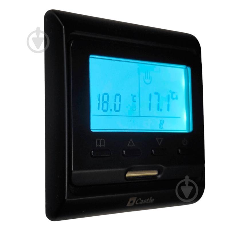 Терморегулятор для теплого пола Castle E51.716 Black Mat - фото 2