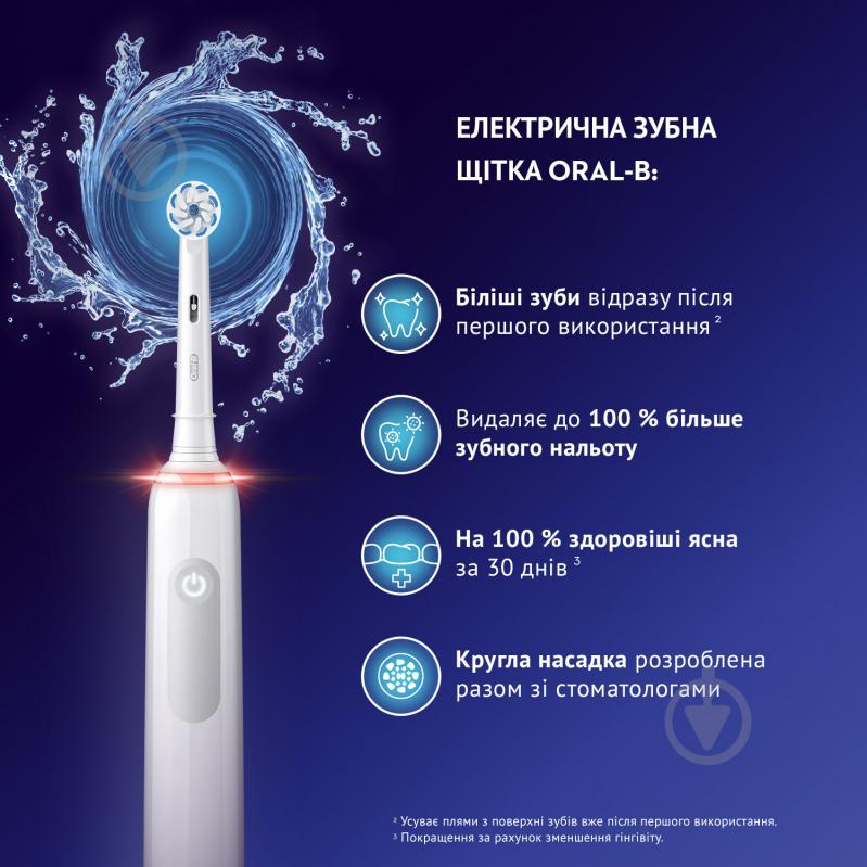 Електрична зубна щітка Oral-B Pro 3 3900 СrossAсtion чорна та біла - фото 6