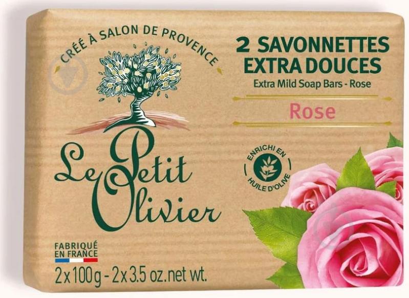 Мыло Le Petit Olivier Роза 100 г 2 шт./уп. - фото 1