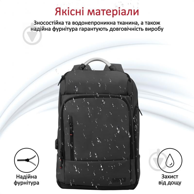 Рюкзак для ноутбука Promate TrekPack-BP 17.3" black (trekpack-bp.black) TrekPack-BP - фото 7