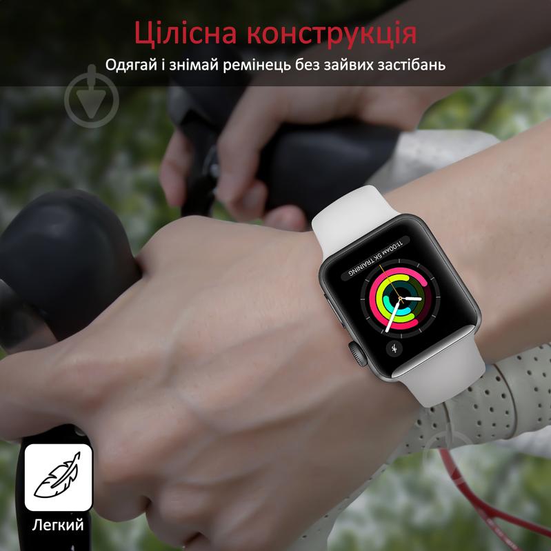 Ремешок Promate Loop-44L для Apple Watch 42-44 мм 1/2/3/4/5/6/7/SE Grey (loop-44l.grey) Loop-44L grey loop-44l.grey - фото 3