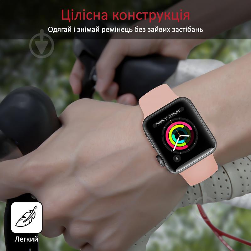 Ремінець Promate Loop-44L для Apple Watch 42-44 мм 1/2/3/4/5/6/7/SE Pink (loop-44l.pink) Loop-44L pink loop-44l.pink - фото 3