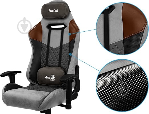 Крісло AeroCool Duke Ash Black чорно-сірий - фото 14