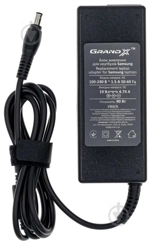 Блок питания для ноутбука Grand-X 19V 4.74A 90W 5.5х3.0мм (ACSAL90W) - фото 1