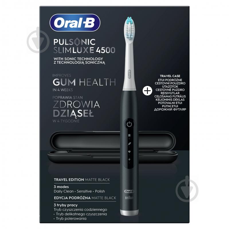 Электрическая зубная щетка Oral-B Pulsonic Slim Luxe 4500 черная + футляр - фото 2